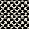 Black and white lotus plant repeat pattern design