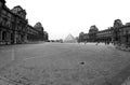 Black and White Louvre Museum in Paris France Royalty Free Stock Photo