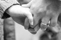 Black and white Lovers couple holding hands Royalty Free Stock Photo