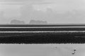 Black and white low tide beach landscape