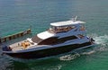 Black and white luxury motor yacht Royalty Free Stock Photo