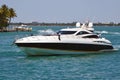 Black and white luxury motor yacht. Royalty Free Stock Photo