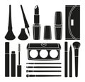 18 black and white make up element silhouette Royalty Free Stock Photo