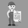Black and white male plumber got a top plumber Royalty Free Stock Photo