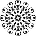 Black and white mandala, abstract vector background and seamless repeat pattern design