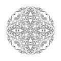 Black and white mandala. Adult coloring book page design Royalty Free Stock Photo