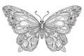 Black and white mandala butterflies to color. Ai generative