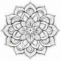 Black And White Mandala Coloring Page With Intricate Floral Motifs