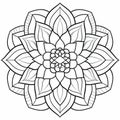 Black And White Mandala Coloring Page With Nature Motifs