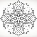 Refined Simplicity: A Mandala Drawing On A White Background