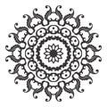 Black and white Mandala floral leaf Illustration