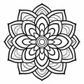 Black And White Mandala Flower Coloring Book Page Royalty Free Stock Photo