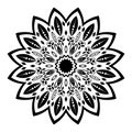 Black and white mandala Illustration. Royalty Free Stock Photo