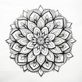 Black And White Mandala Line Drawing Coloring Page Royalty Free Stock Photo