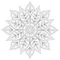 Black and white mandala vector isolated on white. Royalty Free Stock Photo