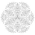 Black and white mandala vector isolated on white. Royalty Free Stock Photo