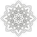 Black and white mandala vector isolated on white. Royalty Free Stock Photo