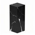 Black and White Marble Block Smooth Texture Pedestal Against Clean White Background Royalty Free Stock Photo