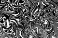 Black and white marbling paint swirls background.