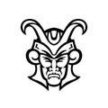 Head Of Loki Norse God Front View Mascot Black And White