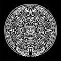 Aztec Mayan sun and calendar design