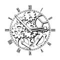 Black and White Mechanical Clock