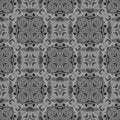 Black and white medallion allover seamless pattern