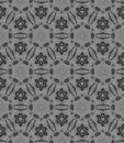 Black and white medallion allover seamless pattern