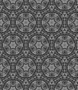 Black and white medallion allover seamless pattern