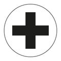 Black and white medical cross symbol silhouette Royalty Free Stock Photo