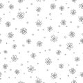 Black and white mega floral seamless pattern