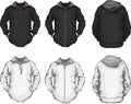 Black white men's hoodie sweatshirt template