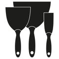 Black and white metal spatula silhouette set