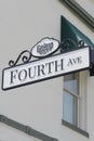 Fourth Ave street sign in the Gaslamp district of San Diego, California Royalty Free Stock Photo