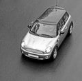 Black and white mini car Royalty Free Stock Photo