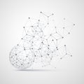 Black and White Minimal Cloud Computing, Networks Structure, Telecommunications Concept Design, Modern Style Globe