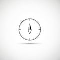 Black and white minimalist compass icon on a white background. The design features Royalty Free Stock Photo