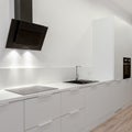 Black and white minimalist kitchen Royalty Free Stock Photo