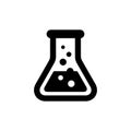 Minimalist Outline Science Experiment Flask with Bubbles Lab Equipment Icon Royalty Free Stock Photo