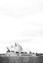 Black and white minimalist view of Sydney Opera house Royalty Free Stock Photo