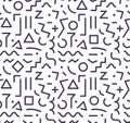 Black and white minimalistic abstract geometric seamless pattern. Microcosm geometry elements wallpaper decorative