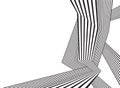 Black and white mobious wave stripe optical abstract design