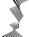 Black and white mobious wave stripe optical abstract design