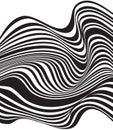 Black and white mobious wave stripe optical design Royalty Free Stock Photo