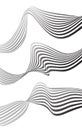 Black and white mobious wave stripe optical design Royalty Free Stock Photo