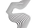 Black and white mobious wave stripe optical design Royalty Free Stock Photo