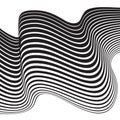 Black and white mobious wave stripe optical design Royalty Free Stock Photo