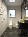 Black and white modern bathroom interior design in mosaic Royalty Free Stock Photo