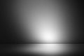Black and White Modern 3D Rendered Room with Spotlight. Abstract free space