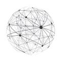 Black and White Modern Minimal Style Polygonal Networks Structure, Digital Communications Concept Design, Network Connections Royalty Free Stock Photo